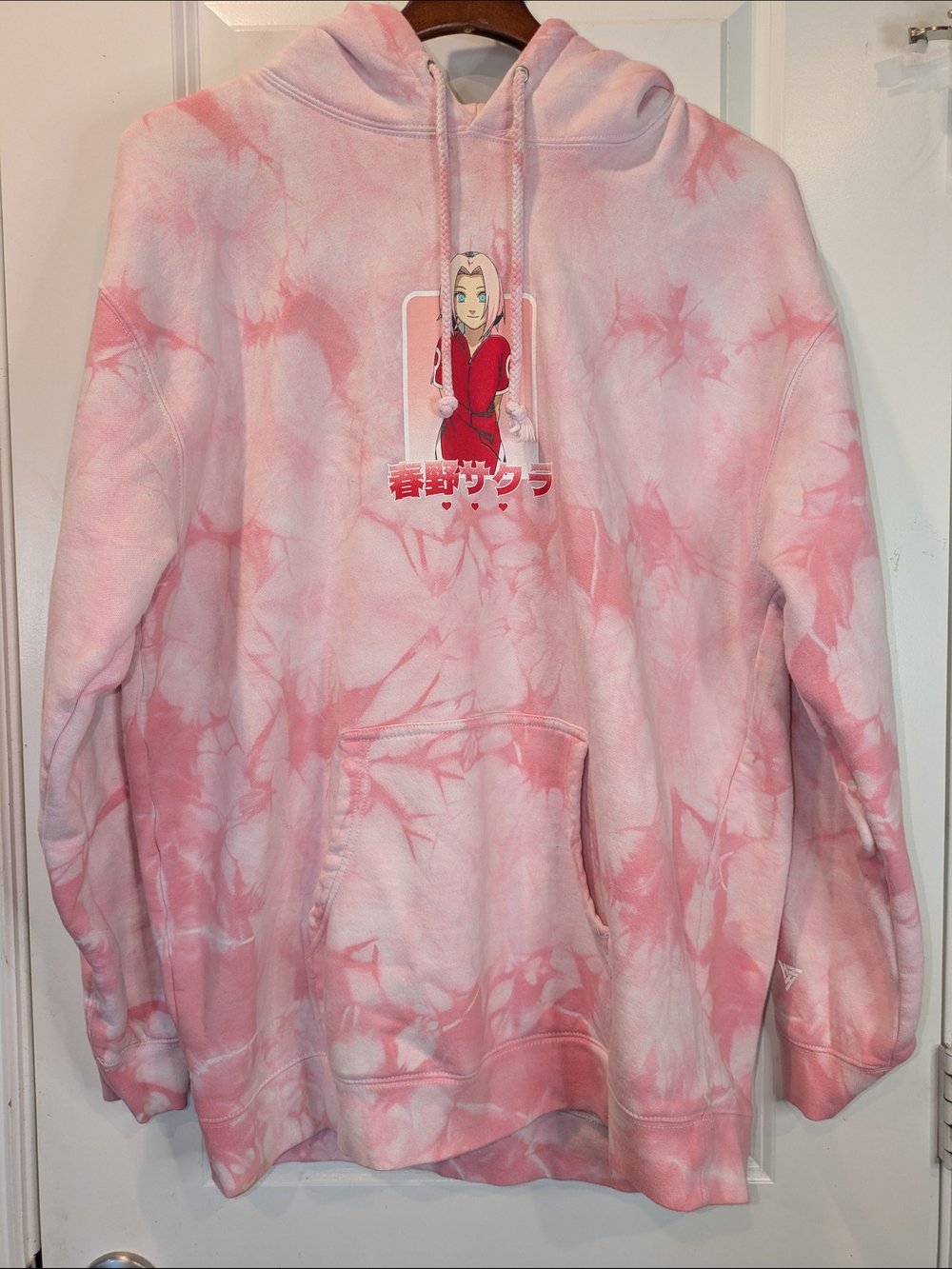 Sakura Haruno Naruto Anime Pink Tie Dye Hoodie Sweatshirt XL